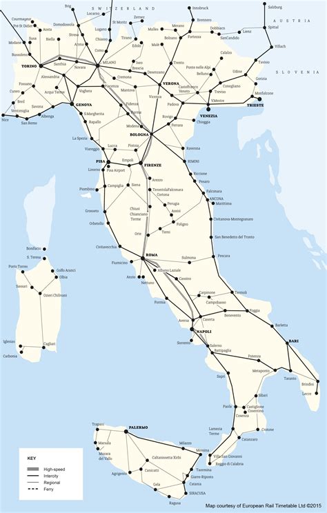 MAP Map Of Train In Italy